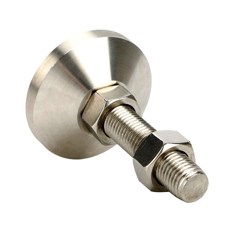 Hyever Leveling Screw Leg Heavy Duty Carbon Steel Nickel Plated 4" Adjustable Feet Leveler for Furniture Mechanical Equipment Pack of 2 - Image 1